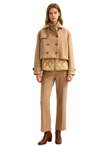 Modulare 2-in-1-Jacke mit Blazerkragen und Steppweste 