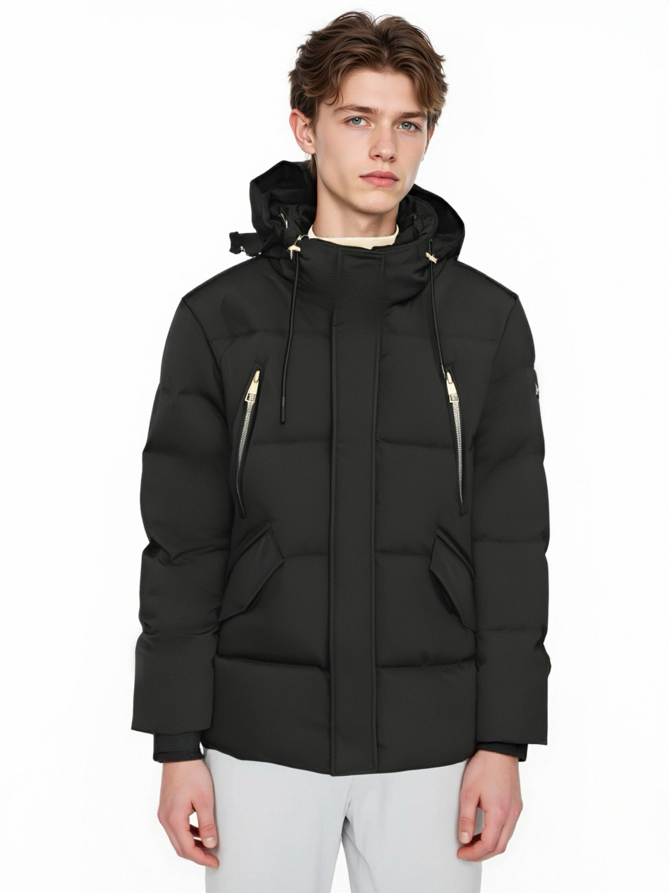 Funksionele Parka met staankraagkap en onsigbare klikbesonderhede