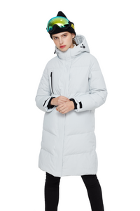 Kot Bertudung Musim Sejuk Wanita SKI Jaket Puffer Panjang Hangat Tahan Air