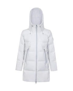 Frauen mit mittlerer Länge gesteppte Packable Down -Jacke