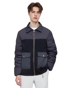 Jaket Kasual Lelaki Patchwork Bergaya