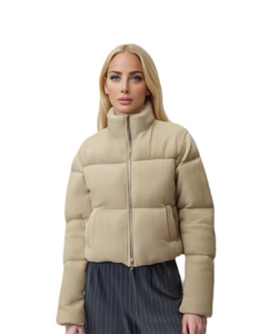 Cropped Down Wanita Berkait Bergaya - seperti Kot Puffer
