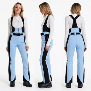 Damen-Dual-Ski-Hose. Stilvolle, schmal geschnittene, wasserdichte Hosentr&auml;gerhose