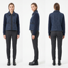 Op Parijs ge&iuml;nspireerd hybride tweed-gebreid jack – waterafstotend, contrasterende binding, op maat gemaakt kort silhouet