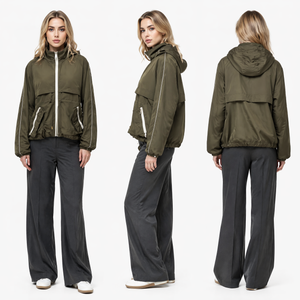 Naisten tweed-lakkainen nylon-takki - Multi - Scenario Fashion toiminnalliset p&auml;&auml;llysvaatteet