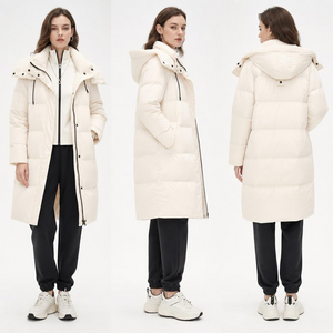 Women's Off-White Detachable Hood Medio Longitudo Jacket: Rugam-repugnans Polyester & PERFUSORIUS fake Natus