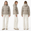 Satin ပါသော Puffer Coat အတို - Matte ရောစပ်ပါ။