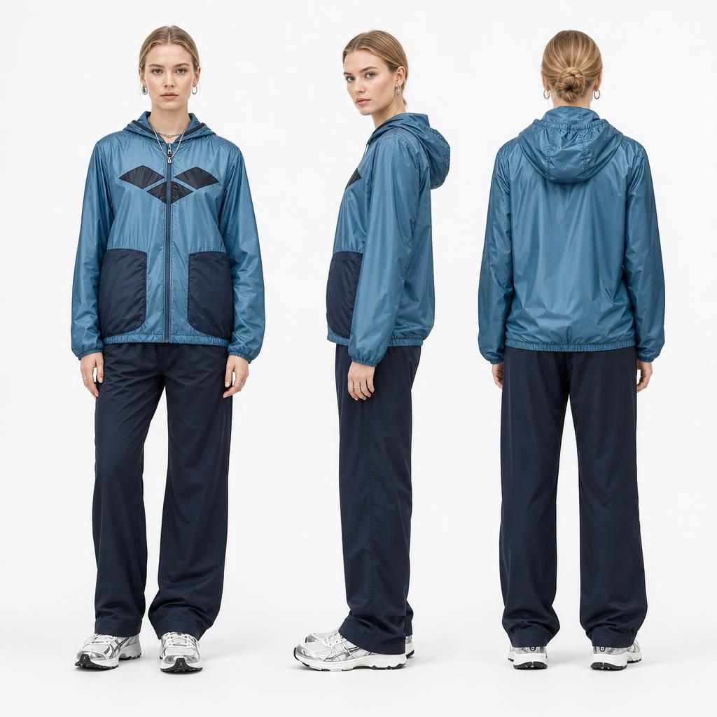 Bl&aring;-gr&oslash;n ultralet h&aelig;ttejakke: gennemsigtigt fleece-foret print til kvinder og justerbar kant